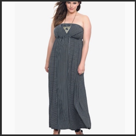 white tube top maxi dress